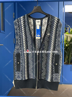 adidas三叶草专柜正品TOUR男女针织运动宽松背心马甲KU6909KU6910