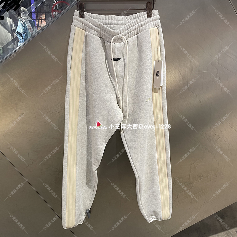 adidas三叶草抓绒宽松运动长裤