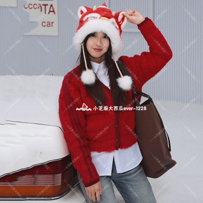 adidas三叶草CNY毛衣开衫外套