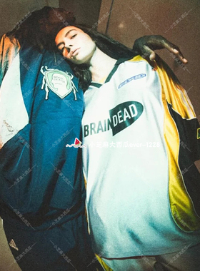 adidas阿迪达斯BRAIN DEAD联名街头复古运动短袖球衣T恤JY7960