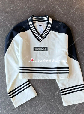 adidas三叶草BLOCKING CREWNECK女子短运动长袖卫衣JW7273JX7597