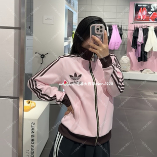 adidas三叶草正品女子经典复古舒适立领拼色休闲外套JX2804JX2802