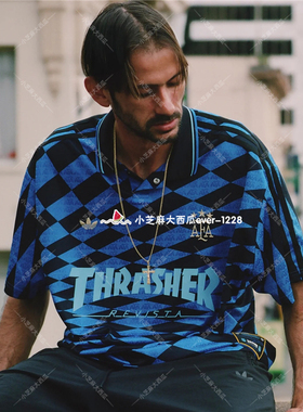 adidas三叶草THRASHER X AFA ARGENTINA滑板风运动短袖T恤KX4551