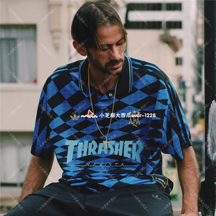 adidas三叶草THRASHER X AFA ARGENTINA滑板风运动短袖T恤KX4551