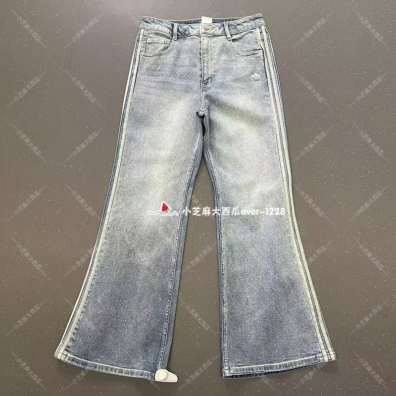 adidas三叶草CNY牛仔微喇运动裤