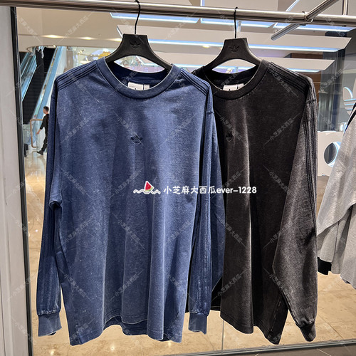 adidas三叶草宽松长袖圆领T恤