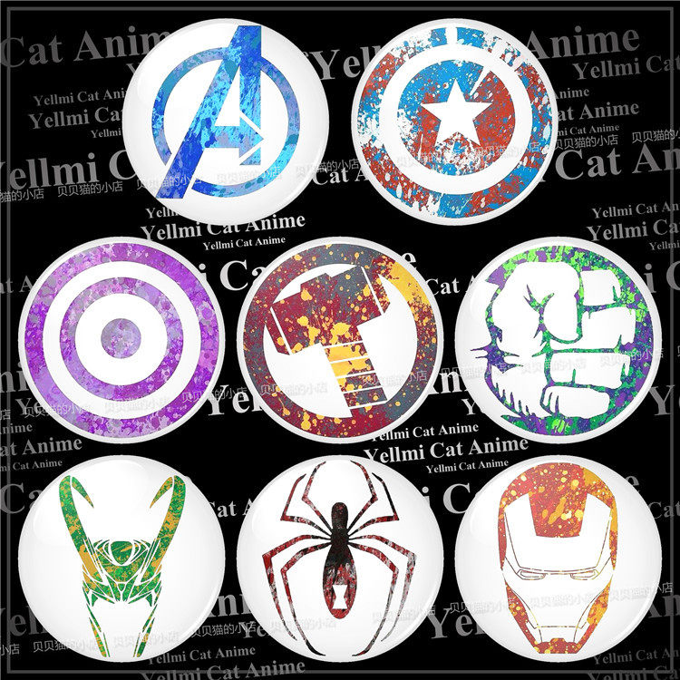 漫威英雄 复仇者联盟 钢铁侠美队黑寡妇动漫电影徽章吧唧胸章c