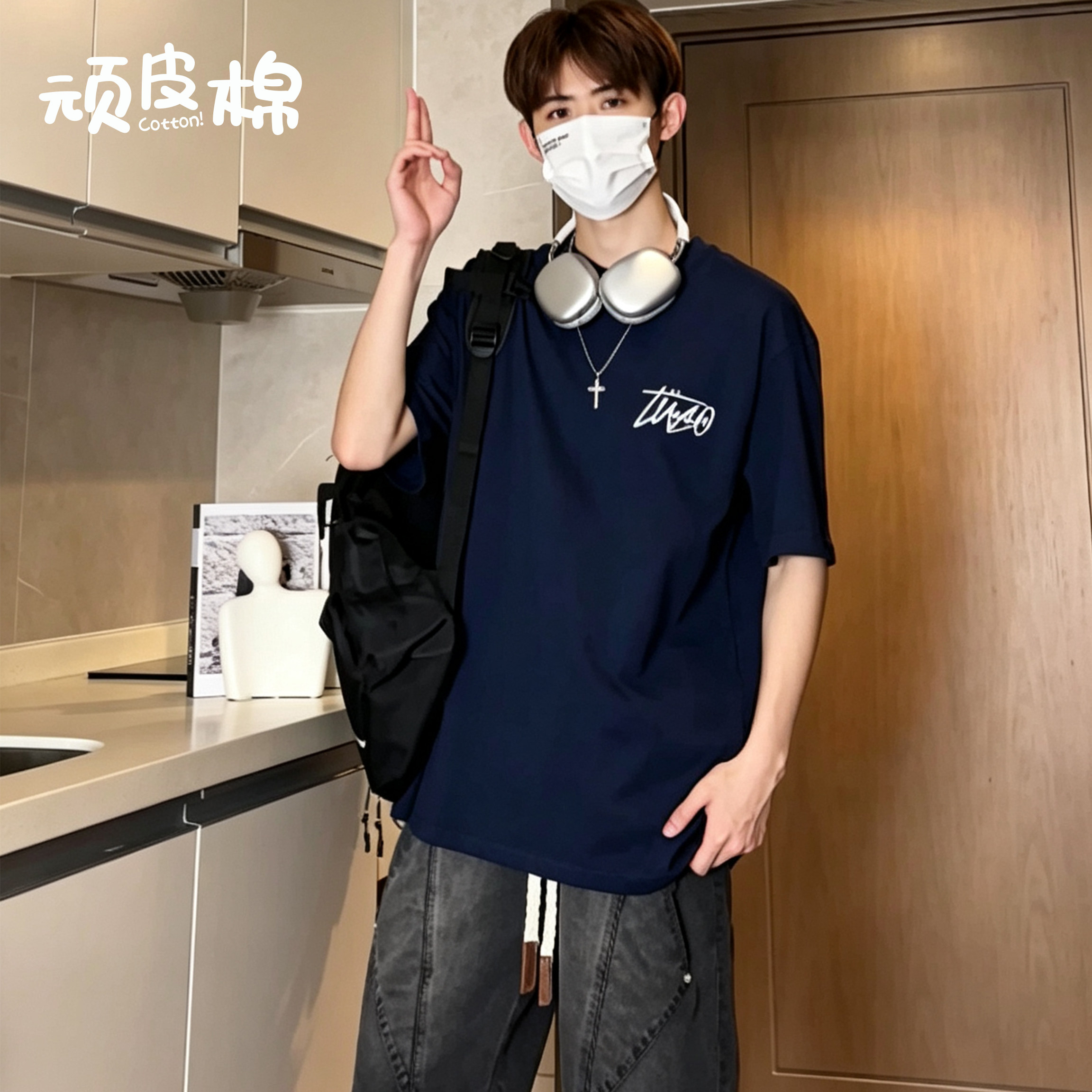 美式纯棉短袖夏季新品宽松潮流百搭显瘦T恤上衣亲肤透气抗起球