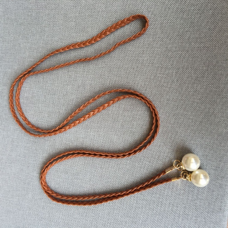 珍珠打结编织细款百搭风通用腰带