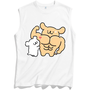 男t恤纯棉训练运动健身背心男款 无袖 打底 88vip商品小白男士 两2元