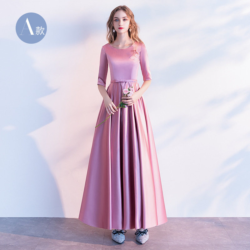 new pattern Bean paste color one word 2020 wedding Bridesmaid Head banquet Show thin Evening dress Wedding dressin the Women's clothing/Boutique , Wedding/Cheongsam/Formal dress , Wedding  category - from Buy2taobao.com to provide professional Taobao agent buy service
