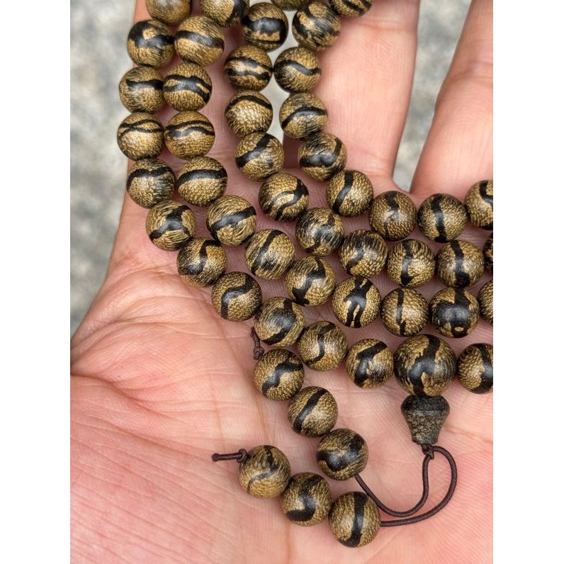 2025达拉干金线纹虎皮纹沉香手链8mm＊108颗佛珠手串男女士项链花