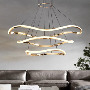 餐厅长条饭厅餐桌茶室服装 极简现代客厅吊灯创意设计师款 店吧台灯