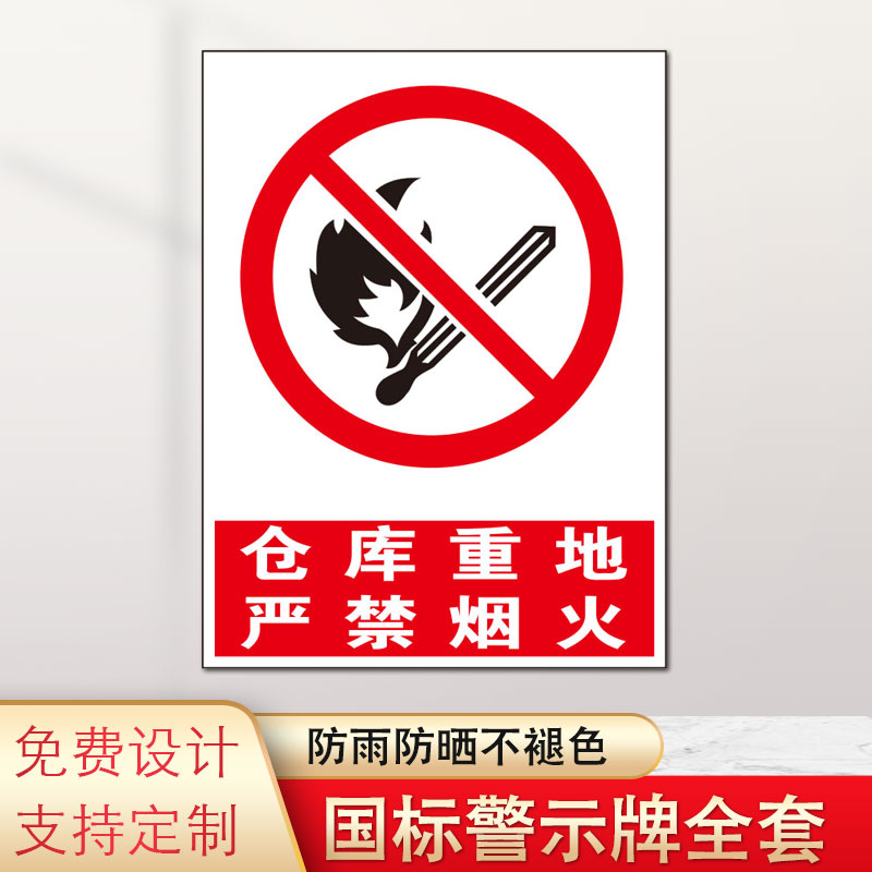 当心触电严禁烟火监控注意提示牌