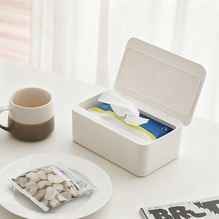 湿纸巾收纳盒密封抽纸带盖防尘口罩收纳盒家用厨房去油污湿巾盒子