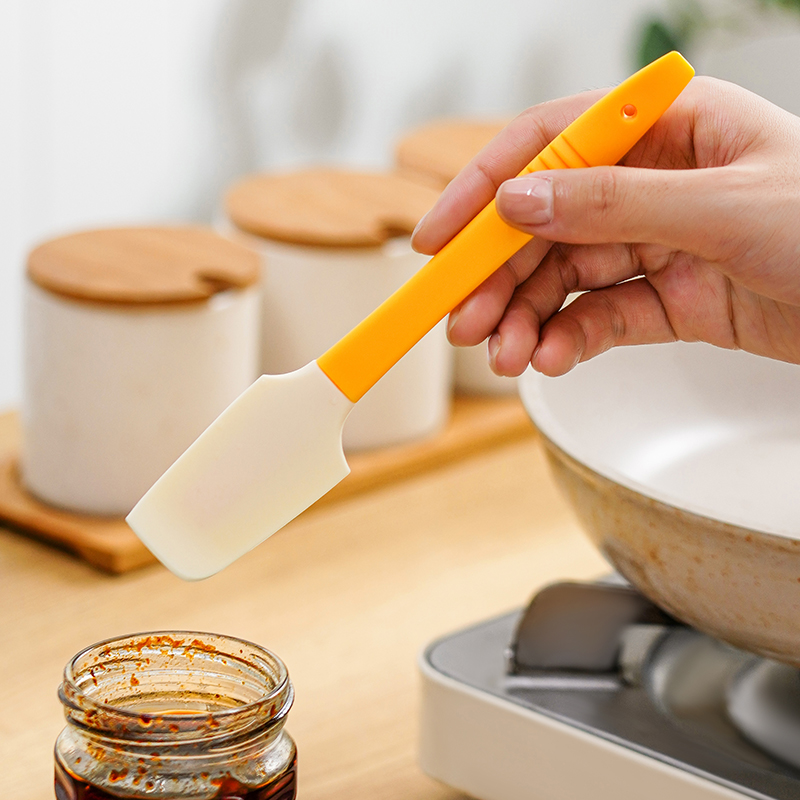 果酱黄油硅胶抹刀食品级烘焙小刮刀直角刮铲花生酱瓶罐装酱料挖勺