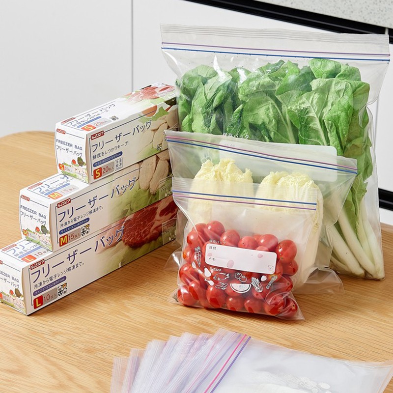 日本保鲜袋食品袋家用自封袋塑封密封袋冰箱冷冻收纳封口分装袋