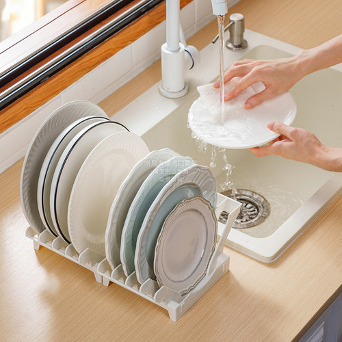 日本进口inomata厨房台面盘架沥水架碟子收纳专用置物架带接水盘