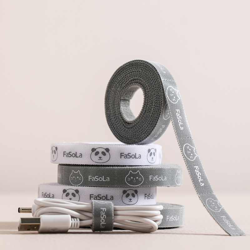 卡通可爱魔术贴扎带充电线理线器电脑网线数据线收纳整理束线带