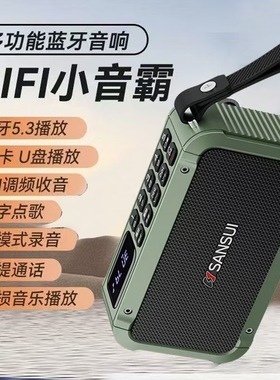 山水F63蓝牙音箱充电收音机老人专用晨练插卡音响重低音炮广场舞