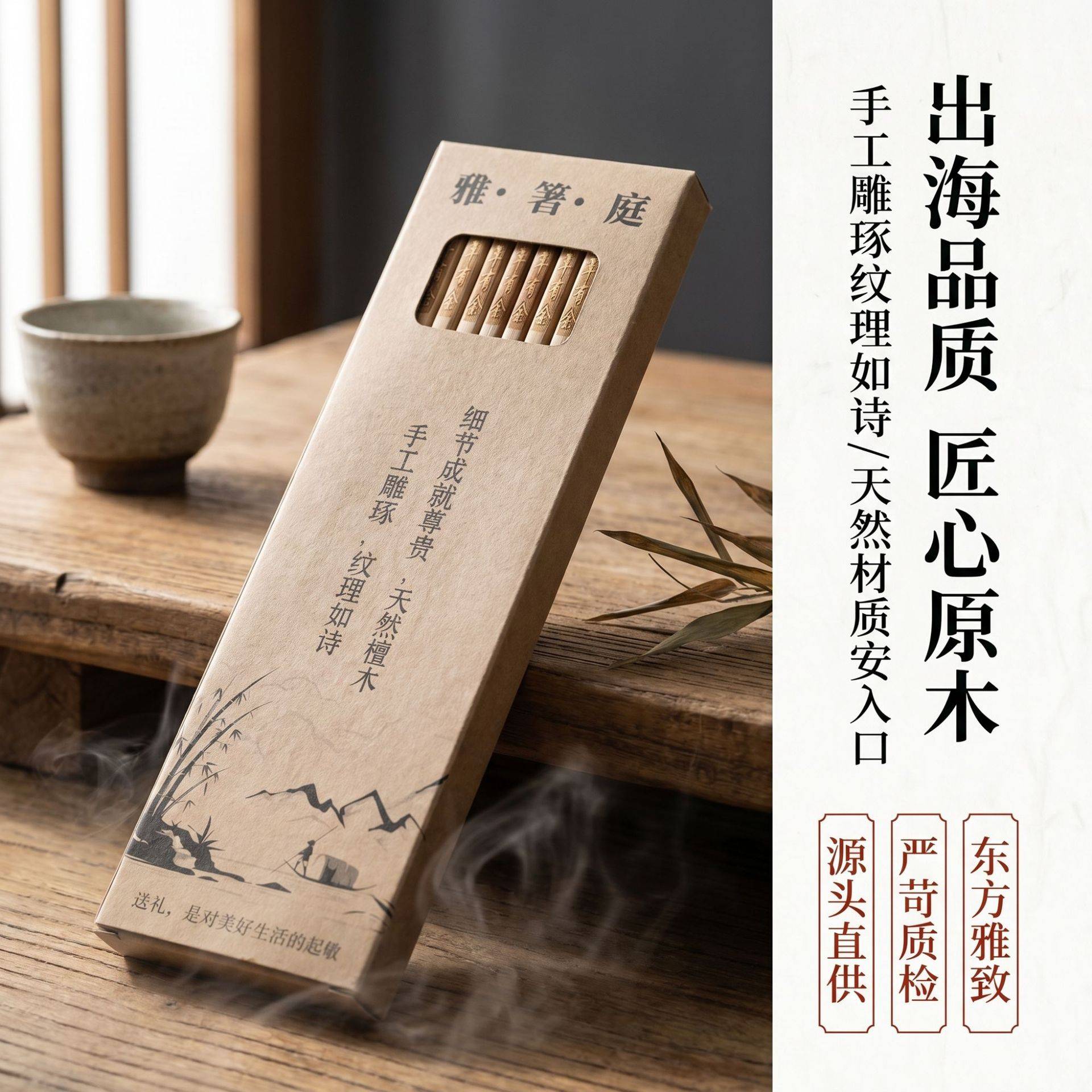 天然漆蜡鸡翅竹筷子高档防霉原木