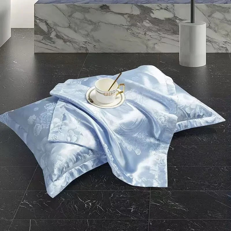 采购产品欧洲缎面提花枕套一对成人单和双枕套枕套4874cm