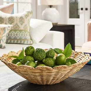 北欧创意天然藤编果篮客厅家用收纳筐儿童玩具零食筐遥控器杂物篮