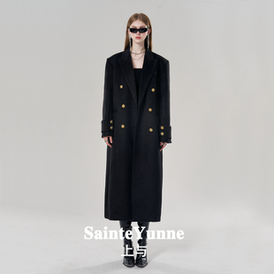SainteYunne原创长款 高级贵气男女秋冬羊毛双排扣显瘦大衣DY253