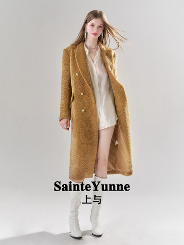 【反季福利】SainteYunne秋冬泰迪毛绒羊毛大衣戗驳领外套DY164
