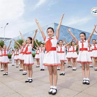 促销儿童合唱服红领巾诗朗诵表演服大合唱中小学生红歌唱演讲服装