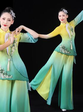 送扇子胶州秧歌风民族舞女打腰鼓舞中国服古典扇子舞演出服广场舞