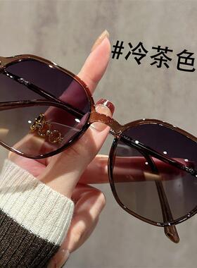 茶色墨镜女款级感偏光防晒小脸专用近视太阳镜2025新款防紫外线