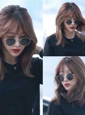 刘仁娜同款墨镜女款2025新款复古圆形级感小脸金属小框太阳眼镜