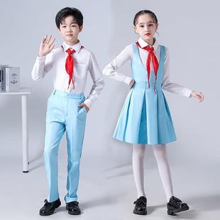 儿童合唱演出服冯琳同款诗歌朗诵表演服毕业照班服小学生衬衣礼服