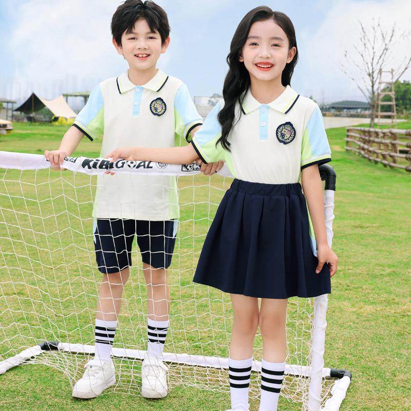 小学生校服夏季毕业照班服六一表演套装夏装纯棉运动会幼儿园园服