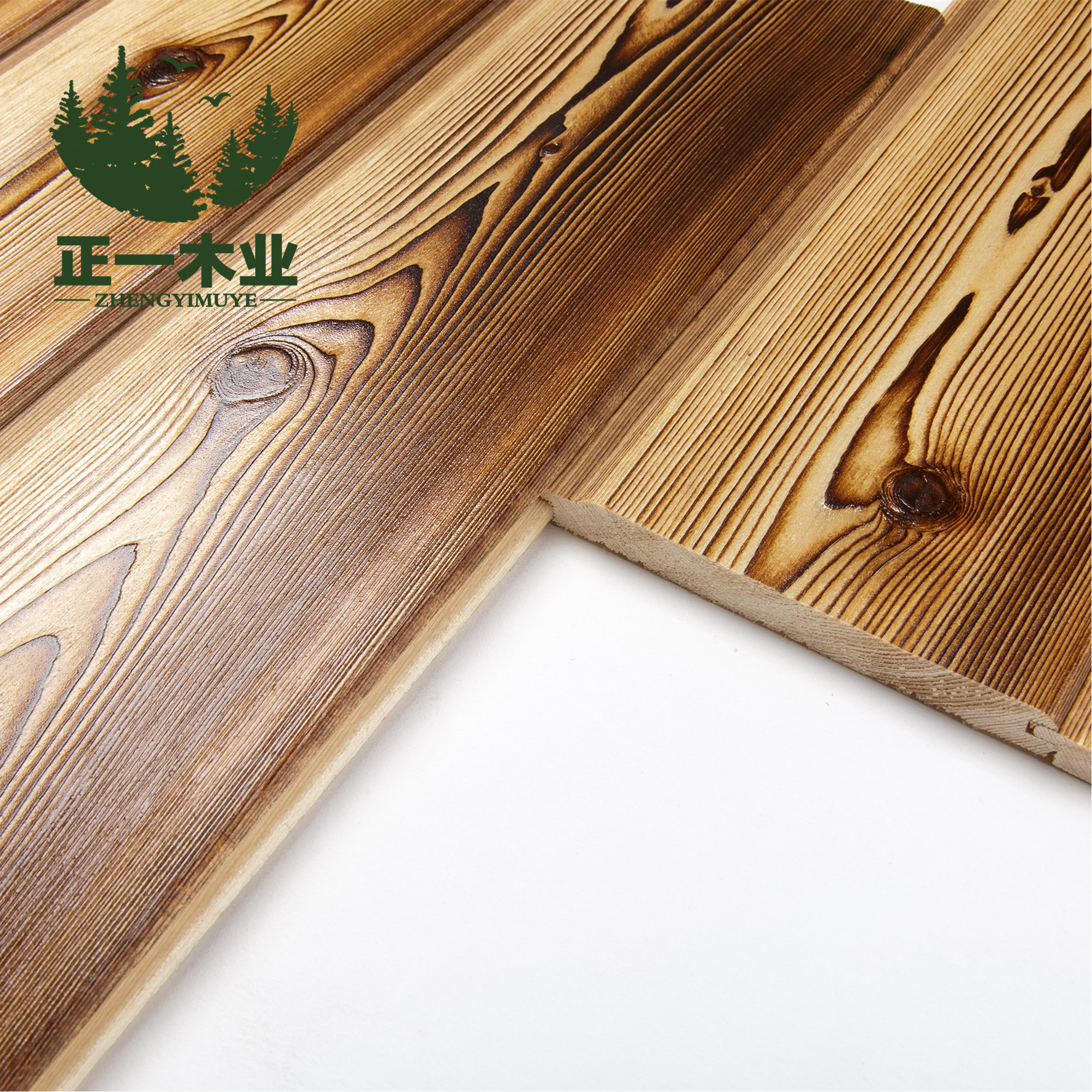 正一 仿古碳化浮雕拉丝桑拿板吊顶扣板实木护墙板免漆隔墙板