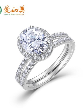 新款时尚个性莫桑石戒指S925银渡18K金PT950铂金戒指女高级感手饰