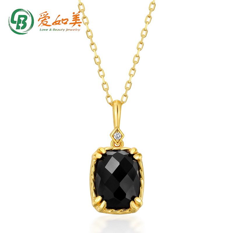S925银渡18K金PT950铂金时尚新款镀金纯银复古吊坠女感玛瑙项链