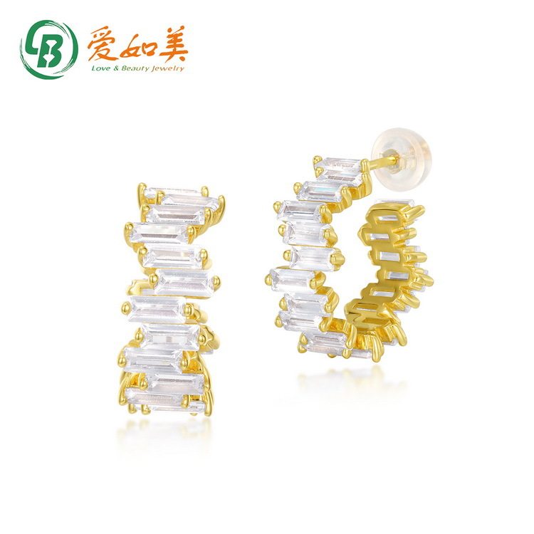 个性大气夸张几何耳环S925银渡18K金PT950铂金耳环女高级感耳饰