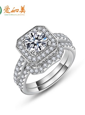 流行百搭S925银渡18K金PT950铂金莫桑石戒指女轻奢高级感指环首饰