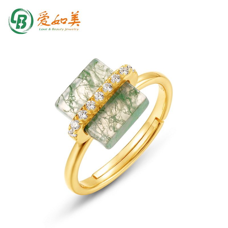 新款个性潮流时尚绿苔藓耳钉女饰品女S925银渡18K金PT950铂金耳饰