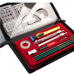 机械工程制图圆规套装组合作图做图工图建筑cad制图仪器分规圆规大学生土木专业设计画图尺子套装绘图工具包