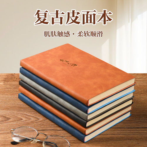 羊巴皮笔记本子a5加厚软皮记事本
