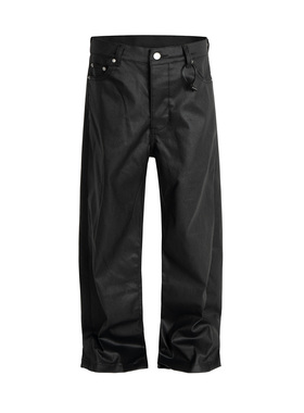 RO风暗黑原汁原色正确版刷蜡蜡面直筒宽松涂层牛仔裤GALI同款裤子