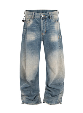 美式复古AC风格Vibe水洗做旧破坏水波纹2006M低腰弯刀裤牛仔裤潮