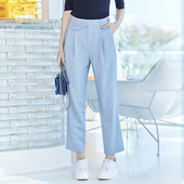 高腰锥形小脚裤 长裤 春季 蓝色黑色通勤百搭休闲西装 新款 诗梦女装