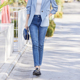 蓝色牛仔裤 新款 高腰小脚裤 休闲百搭简约修身 诗梦女装 弹力长裤 春季