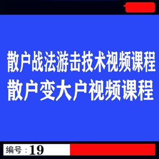 热销宝贝 散户战法游击技术视频课程卡散户大户技术用品卡片