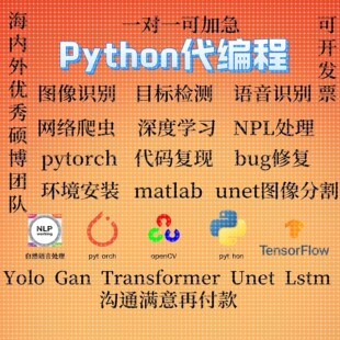 python代编程深度学习机器图像视觉接单代跑模型代码调试编写程序