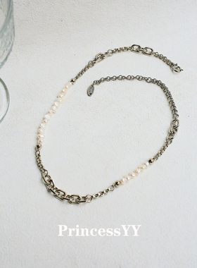 PrincessYY 淡水珍珠ins风毛衣锁骨项链配饰高级感轻奢秋冬潮高级